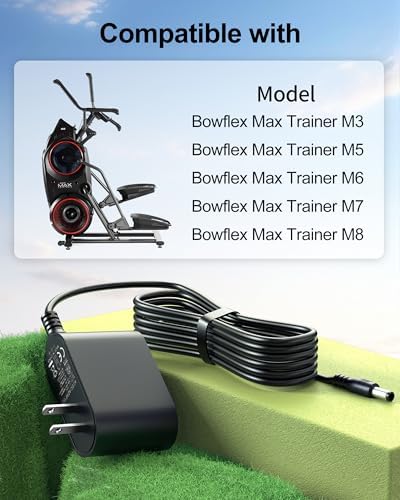 WUKUR 9V 2A Power Cord Compatible with Bowflex Max Trainer M5 M3 M7 M8 HVT Exercise Treadmill
