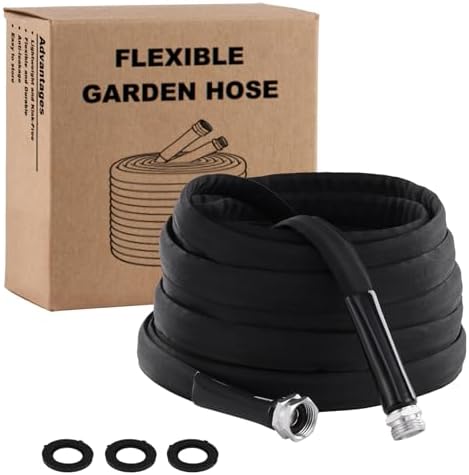 Garden Hose 50ft Non-Expandable Lightweight, Premium Flexible, Kink-Resistant Design, Extra Durable & Leakproof with Solid Fittings
