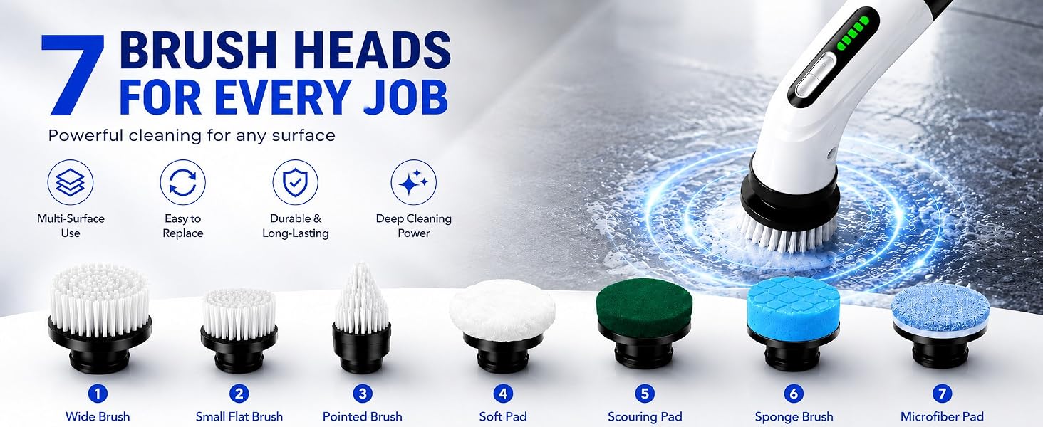 electric shower scrubber for cleaning cordless spin scrubber electric tub scrubber