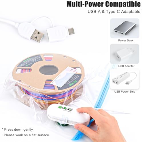 30 Pcs Filament Vacuum Storage Bags with Upgraded Pump for 3D Printer Accessories