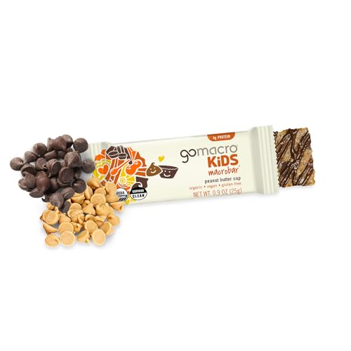 GoMacro Kids MacroBar Organic Vegan Snack Bars - Oatmeal Chocolate Chip Cookie (0.90 Ounce Bars, 7 Count)