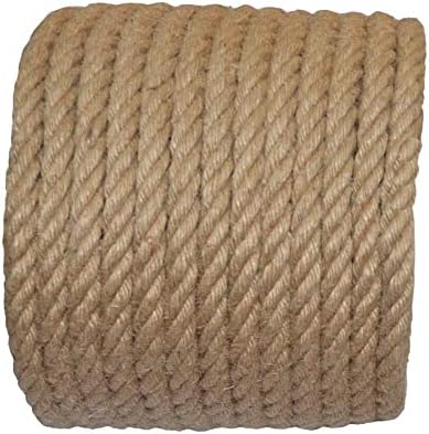 100% Natural Hemp Rope Twisted Jute Rope 100 Feet 1/2 Inch 4 Ply Hemp Ropes All Purpose Cord for Crafts