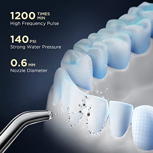 Water Flosser [ Mini Cordless Portable ] Oral Irrigator Water Teeth Cleaner Pick, Telescopic Water Tank, 3 Modes & IPX7 Waterproof