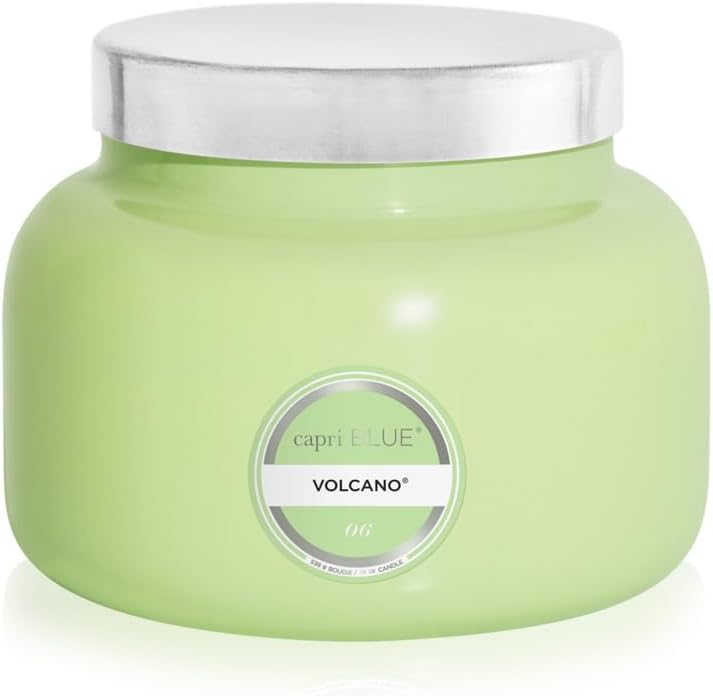Capri Blue Volcano Scented Candles - Luxury Glass Jar Candles for Home Scented with Tropical Fruit & Sugared Citrus - Soy Wax Blend - Blue Color (19 oz)