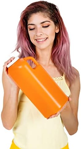 Large Male Urinal with Leak Proof Screw Cap Lid (3000 mL or 101 oz.) (Amber Color)
