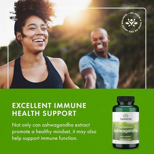 Swanson Ashwagandha Powder Supplement, 450 mg, 100 Capsules, 2 Pack | Herbal Adaptogen Supporting a Healthy Stress Response and Relaxation, Also Aids Immune and Energy, Ayurvedic Indian Ginseng