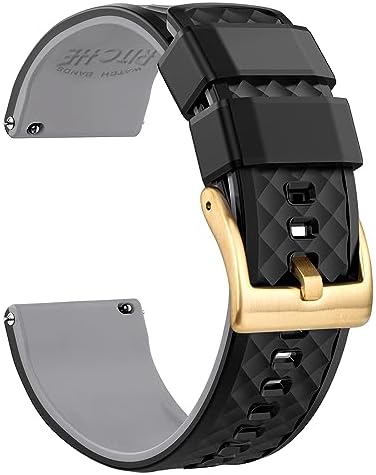 Ritche Christmas Gift Silicone Watch Bands 18mm 20mm 22mm 24mm Quick Release Rubber Watch Bands for Men, White Elephant Gifts