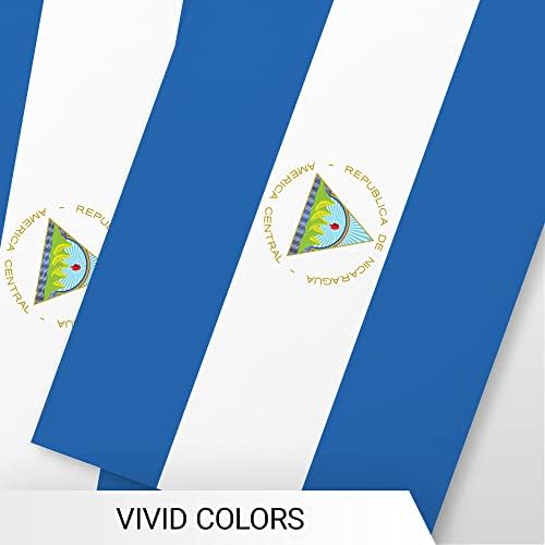 G128 Nicaragua Nicaraguan Bunting Banner | Flag 8.2 x 5.5 Inch, Full String 33 Feet | Printed 150D Polyester, Decorations For Bar, School