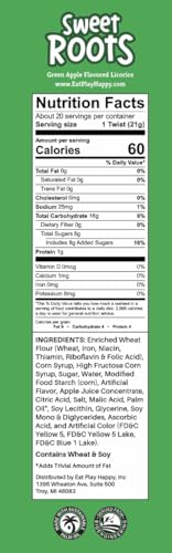 Sweet Roots Black Licorice Twists – 1 Bag (16 oz) – Jumbo Size Candy Sticks | Vegan, Fat Free, Kosher | Soft Gourmet Licorice Candy with Classic Black Licorice Flavor