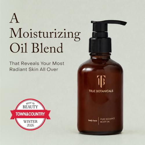 True Botanicals Pure Radiance Body Oil | Anti-Aging Body Oil for All Skin Types | Moisturize & Restore Skin Health | Dermatologist Tested, All Natural