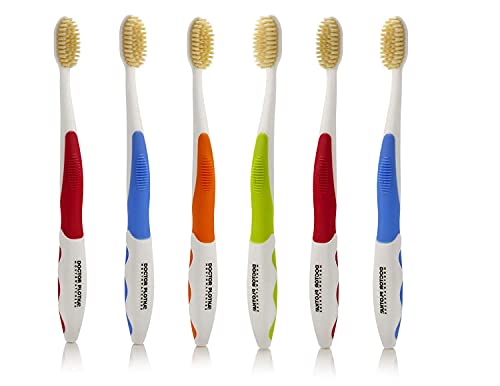 MOUTHWATCHERS Soft Flossing Toothbrushes for Adults, Value 6 Pack, Ultra Clean Manual Toothbrush Set for Sensitive Teeth & Gums, by Dr. Plotka
