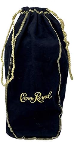 Crown Royal Extra Large Bag with Gold Drawstrings Great for Storage 13"x9"x4" (Black)