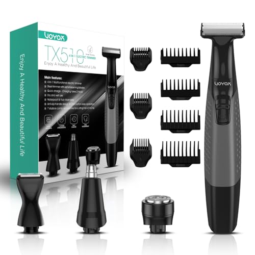 VOYOR Beard Trimmer for Men, Electric Razor for Face, Body & Nose, Wet/Dry