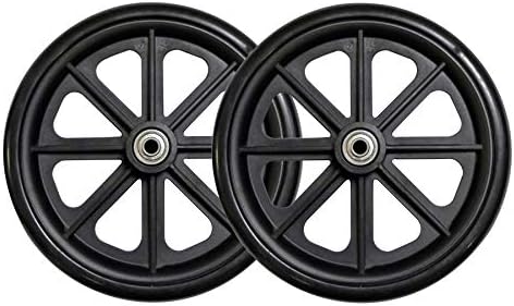 Caster Wheel, Hard Rubber Tire, 8" x 1"- 2 3/8" Hub Width, Fits Most Sunrise, Medline, Drive, Invacare, E&J, Guardian