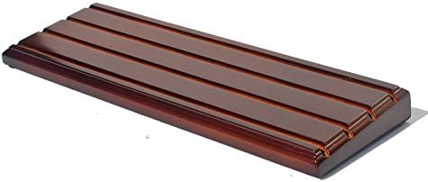 DisplayGifts Challenge Coin Display Stand 4 Row Wooden Holder Rack Case Holds 28 Coins Walnut Finish