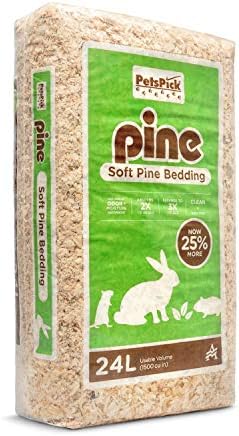 PETSPICK Pine Wood Bedding for Small Pets, Cages and Animal Habitats, 141 L | Pine bedding is sized for small pets and animal habitats; 141 L package supports cage and enclosure maintenance.