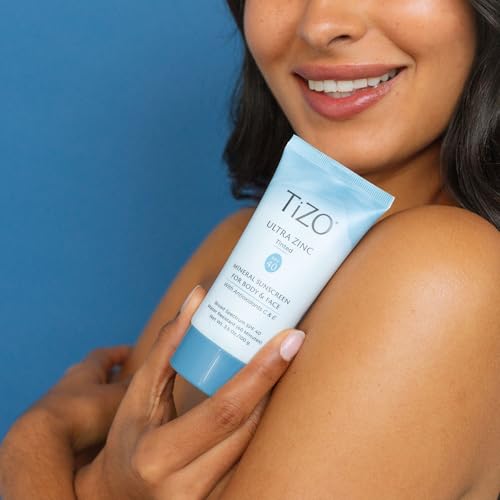 TIZO Ultra Zinc Body Face Sunscreen Tinted SPF 40, 3.5 oz