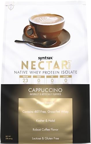 Syntrax Nectar Lattes 100% Whey Protein Isolate Powder, Cappuccino, 2 lb