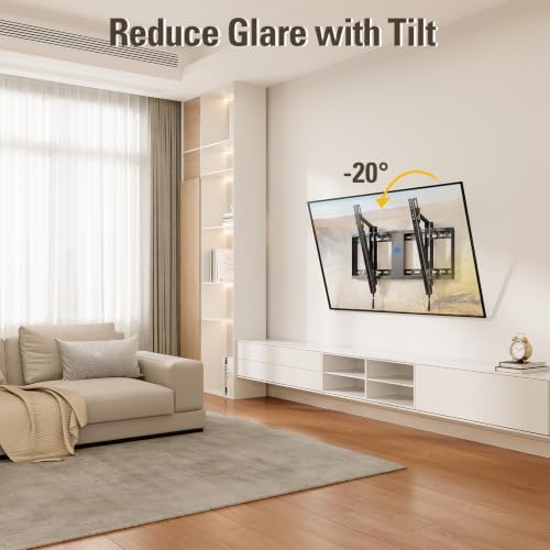 Mounting Dream Tilting TV Wall Mount for Most 37-90 Inch TVs up to 132lbs | Low Profile TV Mount Fits 16", 18", 24" Studs, Max VESA 600x400mm, Wall Mount TV Bracket with Quick Lock & Release, MD2268-LK