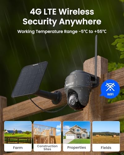 REOLINK 4K Solar Security Cameras Wireless Outdoor, 4G LTE Cellular Camera | Smart Auto Tracking & Pan Tilt without Blind Spots