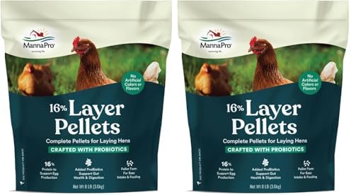 Manna Pro Layer Crumbles Chicken Feed, 16% Protein, Digestive Aid, 8 lb Bag | Complete Feed for Laying Hens, 16% Protein Formula, Added Probiotics, Supports Egg Production & Digestion