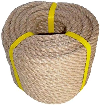 100% Natural Hemp Rope Twisted Jute Rope 100 Feet 1/2 Inch 4 Ply Hemp Ropes All Purpose Cord for Crafts