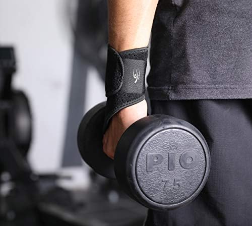 2 Pack Wrist Compression Strap and Wrist Brace Sport Wrist Support for Fitness, Weightlifting, Tendonitis, Carpal Tunnel Arthritis, Pain Relief-Wear Anywhere-Adjustable (Black)