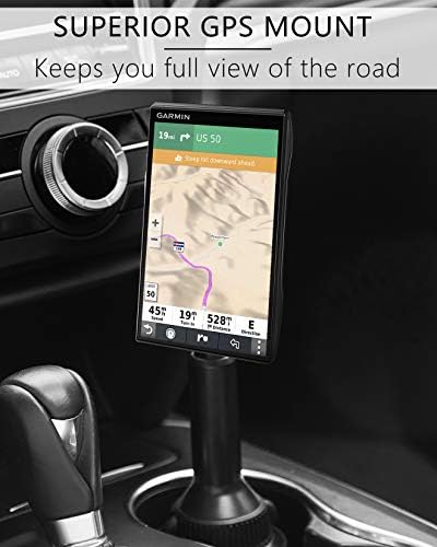 1Zero Solid GPS Cup Holder Mount for Garmin [Adjustable Arm]