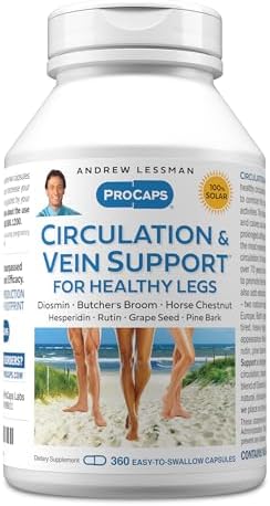 ANDREW LESSMAN ProCaps Circulation & Vein Support 30 Capsules | Standardized Botanical Extracts & Flavonoids in a Comprehensive Circulation & Vein Support Formula