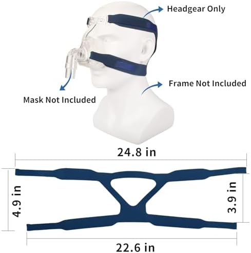 CPAP Mask Headgear Strap, Universal CPAP Supplies Strap for CPAP Mask | Universal CPAP Mask Strap, Magic Tape Adjustable, Medical-Grade Soft Fabric, Durable Replacement for Most CPAP Masks, Blue