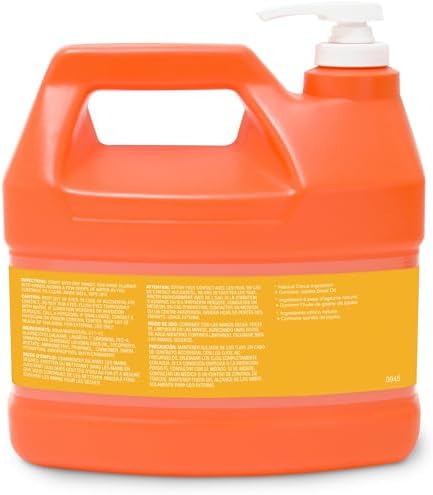 Gojo Natural Orange Smooth Hand Cleaner - Citrus Scent - 1 gal - Pump Bottle Dispenser - Soil Remover, Dirt Remover