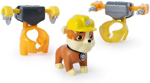 Paw Patrol, Action Pack Rubble Figure with 2 Clip-On Uniforms, for Kids Aged 3 and Up