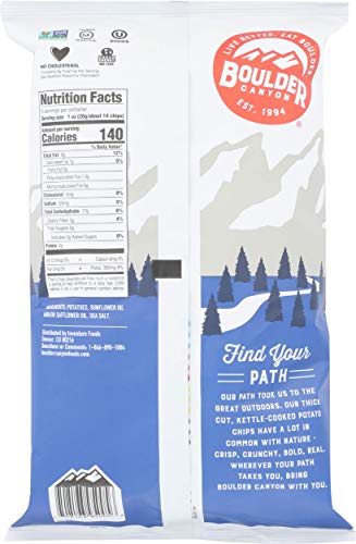 Boulder Canyon Totally Natural Kettle Cooked Potato Chips Gluten Free, 5-ounce Bags (Case of 12)