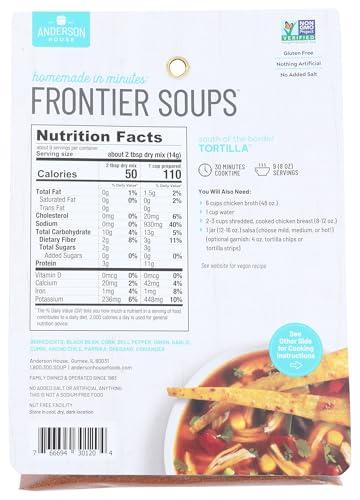 Frontier Soups Homemade In Minutes Soup Mix, South of The Border Tortilla, 4.5 Ounce