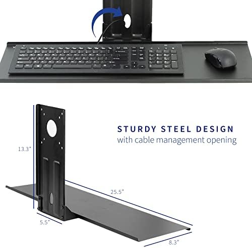 VIVO Computer Keyboard and Mouse Platform Tray VESA Mount Attachment 25.5 x 8 inch Surface (MOUNT-KB03) | Computer Keyboard and Mouse Platform