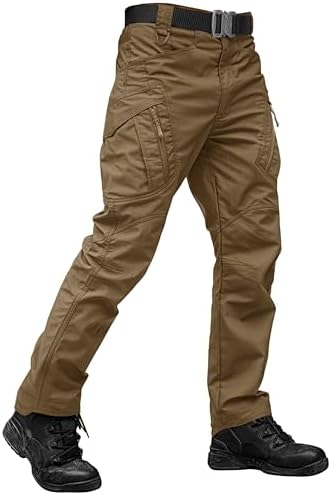 TACVASEN Men's Tactical Pants Waterproof Hiking Work Pants for Men Construction Stretch Cargo Trousers 9 Pockets