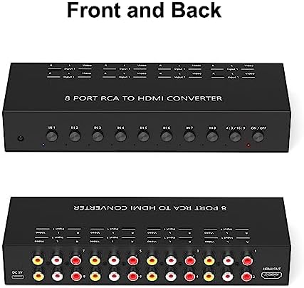 4Port AV to HDMI Converter, 4Port AV to HDMI Switcher with IR Remote