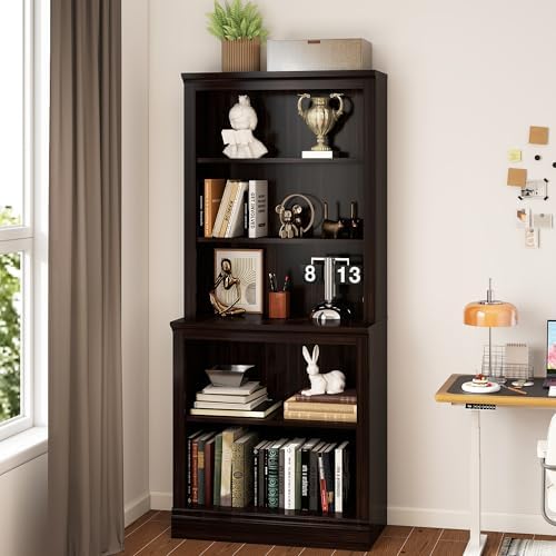 Bevfint 72" Tall Bookcase, White Large Floor Standing Bookshelf for Hallway | 5 Tier Shelves Open Storage Organizer with Anti Tipping Device, Book Case for Living Room Kitchen Home Office Bedroom