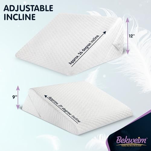 Wedge Pillow for Sleep Apnea, 12" Bed Wedge Pillow for Headboard