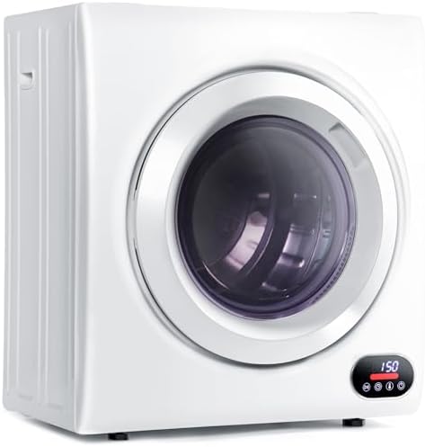 Euhomy Compact Laundry Dryer, 3.5 cu ft Front Load Stainless Steel Clothes Dryers With Exhaust Pipe, 1500W