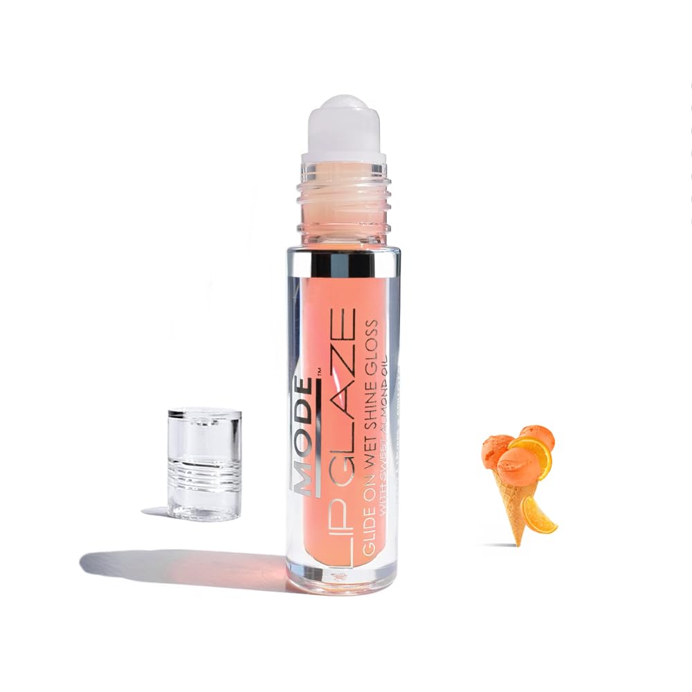 MODE Lip Glaze Cotton Candy Flavored Lip Gloss, Hydrating Sheer Wet Shine, Skincare Fruit Oils