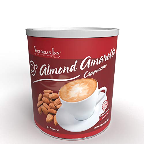 Victorian Inn Instant Cappuccino - Almond Amaretto Flavor - Creamy & Delightful Coffee Mix - Great Hot, Cold