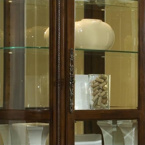 Pulaski Curved End Curio, 53 by 17 by 82-Inch, Brown