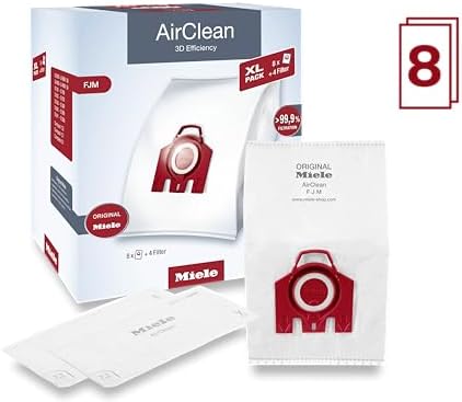 Miele FJM Vacuum Cleaner Bags, XL-Pack for Select Canister Vacuums