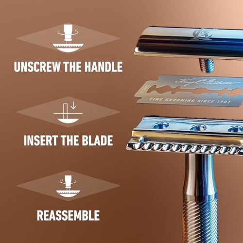 King C. Gillette Double Edge Safety Razor Blades 10 count, Stainless Steel Platinum Coated Blades