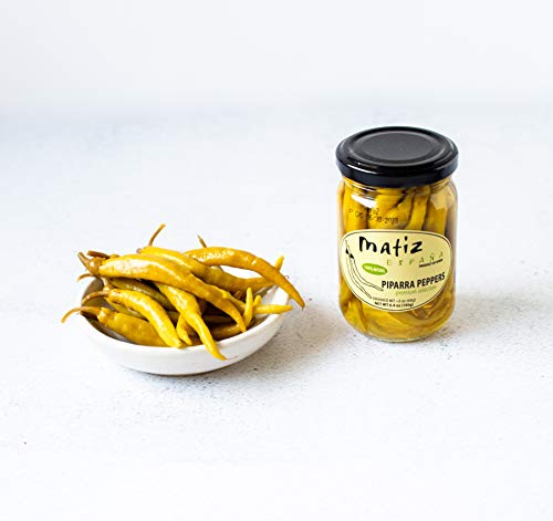 Matiz Piparras Basque Guindilla Peppers, Green, 6.4 oz | Spanish Pickled Peppers from Spain