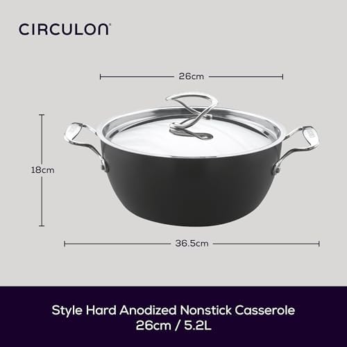 Circulon Style Hard Anodised Sauteuse, 24cm/2.8L