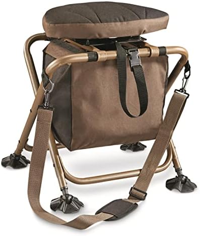 HUNTRITE 360 Swivel Hunting Blind Chair; 300 Pound Capacity, Folding, Lightweight, Portable, Padded Cushion Hunting Seat, Hunt Gear and Equipment