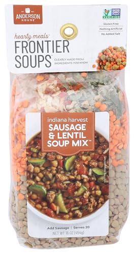Frontier Soups Hearty Meals Indiana Harvest Sausage Lentil Soup Mix, 16 Ounce
