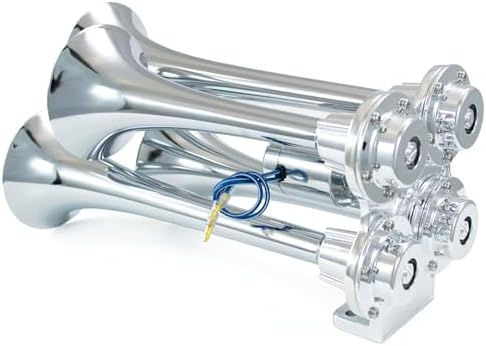 HornBlasters Bullet Air Horn Only - 4 Chrome Trumpets